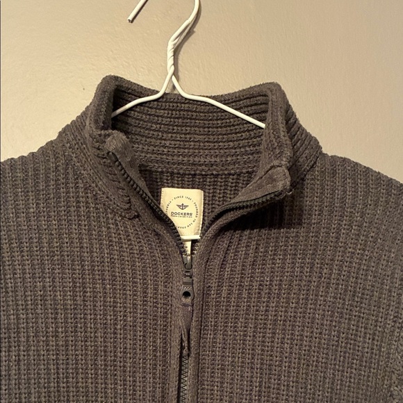 Dockers Men's Medium Gray Zip-Up Sweater - Picture 3 of 10